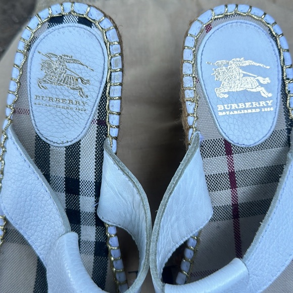 Burberry White Nova Check Espadrille Wedge - Picture 3 of 11